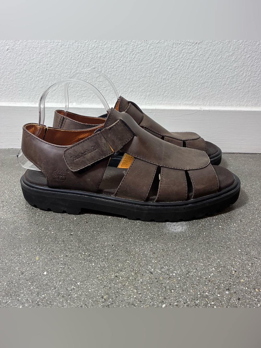Timberland Men’s Brown Leather Fisherman Sandals Size 11M Outdoor Comfort